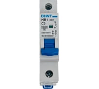 Автоматический выключатель CHINT NB1-63H 1P 3А 10кА х-ка C (R) 179788