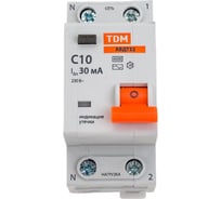 АВДТ TDM 32 2P(1P+N) C10А 30мА 4,5кА тип АС SQ0202-0501