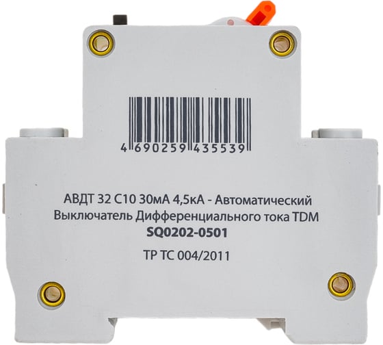 АВДТ TDM 32 2P(1P+N) C10А 30мА 4,5кА тип АС SQ0202-0501