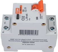 АВДТ TDM 32 2P(1P+N) C32А 30мА 4,5кА тип АС SQ0202-0506