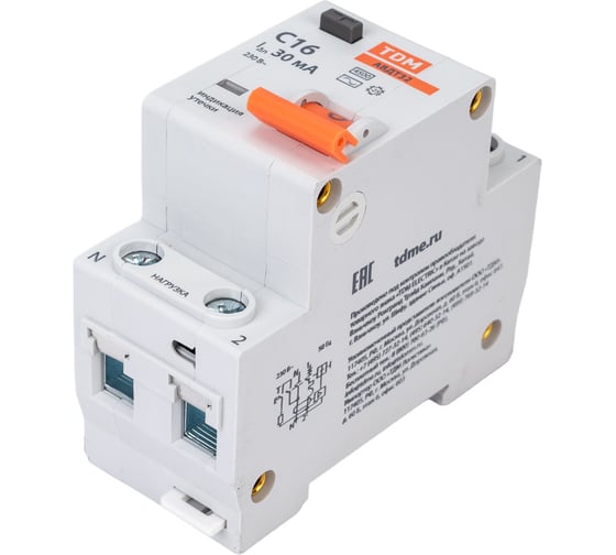 АВДТ TDM 32 2P(1P+N) C16А 30мА 4,5кА тип АС SQ0202-0503