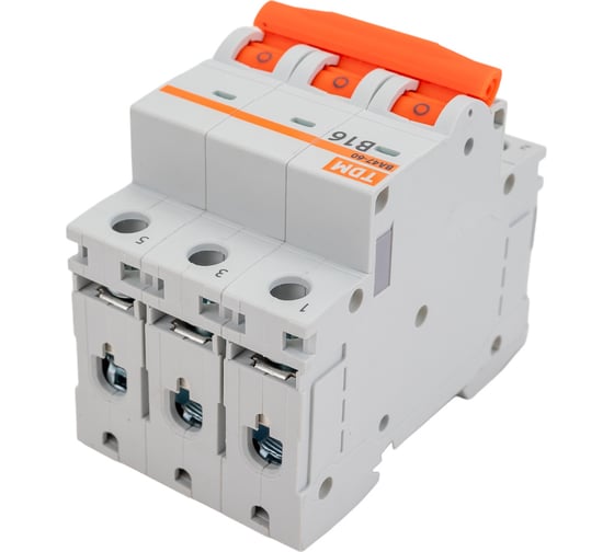 Автоматический выключатель TDM ELECTRIC ВА47-60 3Р 16А 6кА х-ка В SQ0223-0042