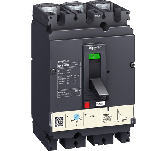 Автоматический выключатель Systeme Electric EasyPact CVS 100B 25kA 3P 100A SE LV510307