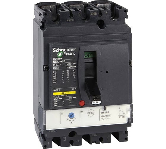 Автоматический выключатель Systeme Electric Compact NSX 160B TM160D 3P 3T SE LV430310 1
