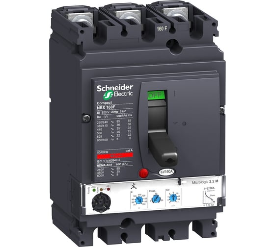 Автоматический выключатель Systeme Electric Compact NSX 160F Micrologic 2.2 160A 3P 3T SE LV430770 1