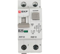 Дифференциальный автомат EKF АВДТ-63, электронный, тип A 6кА PROxima DA63-25B-10e