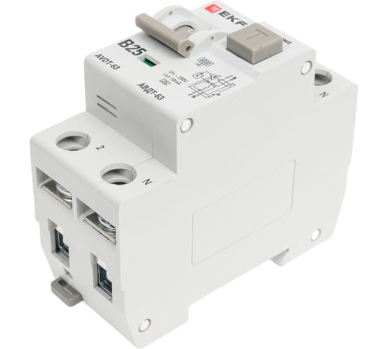 Дифференциальный автомат EKF АВДТ-63, электронный, тип A  6кА PROxima DA63-25B-10e
