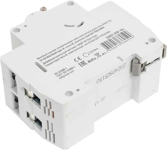 Дифференциальный автомат EKF АВДТ-63, электронный, тип A  6кА PROxima DA63-25B-10e