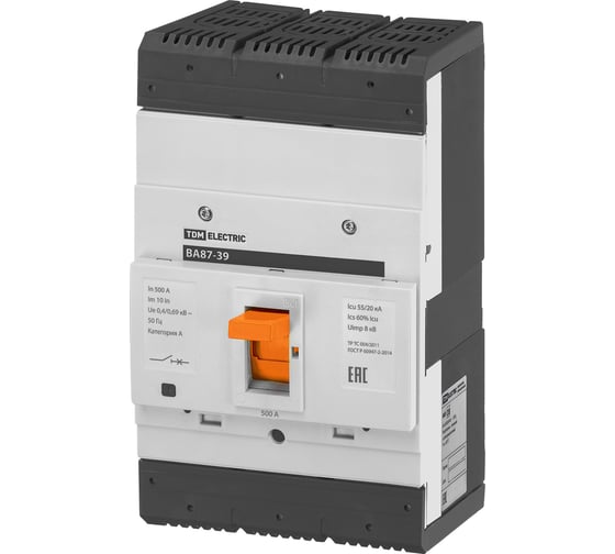 Автоматический выключатель TDM ELECTRIC ВА87-39 3Р 500А 55кА SQ0751-0023