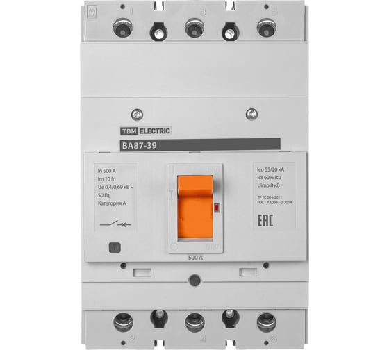 Автоматический выключатель TDM ELECTRIC ВА87-39 3Р 500А 55кА SQ0751-0023