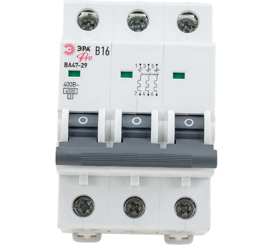 Автоматический выключатель ЭРА PRO NO902197 ВА47-29 3Р, 16А, 4,5кА, кривая В Б0048787