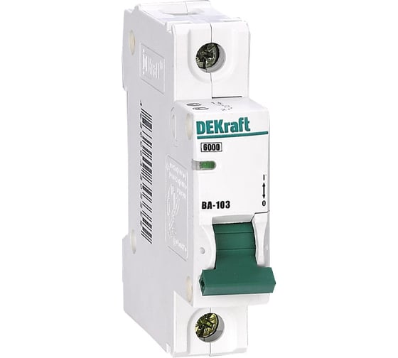 Автоматический выключатель DEKraft 1Р, 40А, характеристика C, ВА-103, 6кА 12277DEK