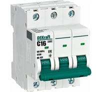 Автоматический выключатель (АВ) DEKraft ВА-103, 3 Р, 16 А, хар-ка C, 6 кА 12305DEK