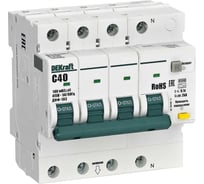 АВДТ ДИФ-103 Dekraft 3P+N, 40 А, 100 мА, тип AC, кривая отключения C, 4.5 кА, 16628DEK