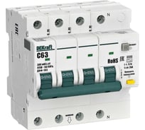 Автоматический выключатель дифференциального тока Dekraft АВДТ 3P+N 63А 300мА AC х-ка C ДИФ-103 4.5кА 16639DEK