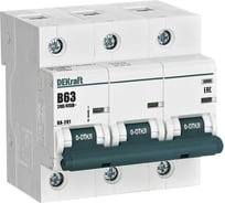 Автоматический выключатель Dekraft ВА-201 ВА-201, 3 P, 63 А, тип B, 10 кА 13041DEK