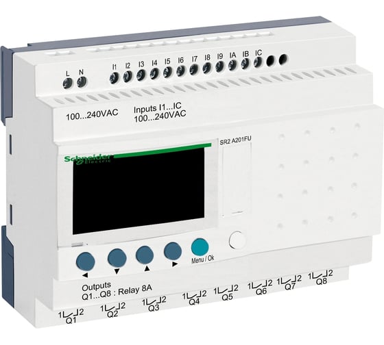 Компактное реле Systeme Electric Zelio Logic 20ВХ/ВЫХ ~240В SE SR2A201FU 1