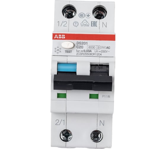  выключатель дифференциального тока ABB DS201 C20 AC30 .