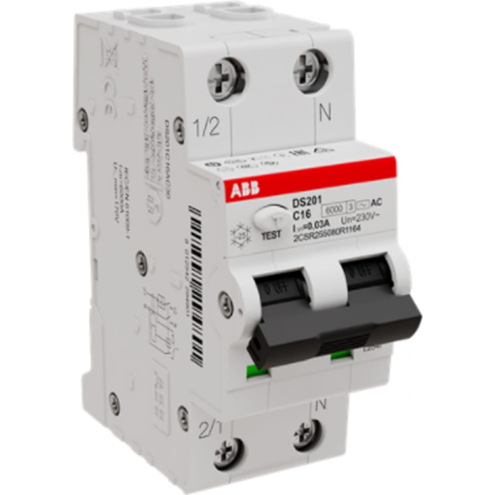  выключатель дифференциального тока ABB DS201 C16 AC30 .