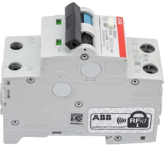 Автоматический выключатель дифференциального тока ABB DS201 C16 AC30 2CSR255080R1164