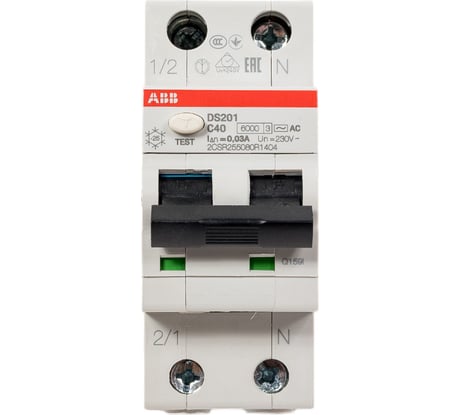 Автоматический выключатель дифференциального тока ABB DS201 C40 AC30 2CSR255080R1404