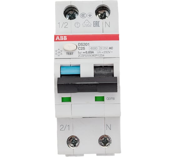 Автоматический выключатель дифференциального тока ABB DS201 C25 AC30 2CSR255080R1254