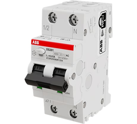 Автоматический выключатель дифференциального тока ABB DS201 C6 AC30 2CSR255080R1064