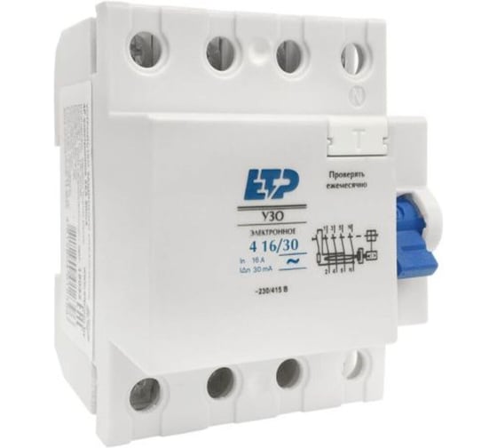 Устройство защитного отключения ЕТР DLF364 4Р 16А/30мА (электронное) 18031