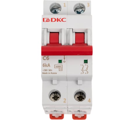 Автоматический модульный выключатель DKC YON MD63 2P 6А C 6kA MD63-2C6-6