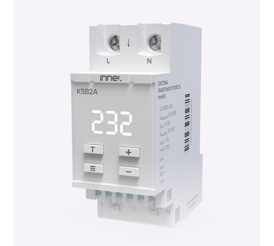 Реле контроля напряжения innel K5B2A с механически объединенным разрывом L и N 50А K5B2A-50