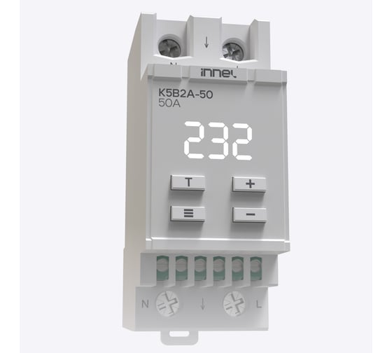 Реле напряжения и тока innel K5B2A с механически объединенным разрывом L и N 50А K5B2A-50