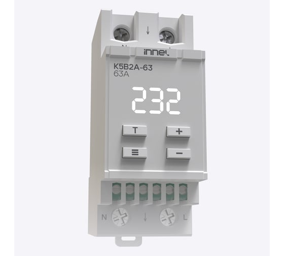 Реле контроля напряжения innel K5B2A с механически объединенным разрывом L и N 63A K5B2A-63