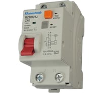 Автоматический выключатель дифференциальный ELCOMTECH RCBO21J-6-1NC40-A30 модульный выключатель 1P+N 40A C 6kA 30mA Type A 2х модуль УТ-00039028