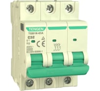 Автоматический выключатель миниатюрный TENGEN TGB1N-63-3PC32 модульный выключатель 3P 32A C 6kA 3х модуль УТ-00026921