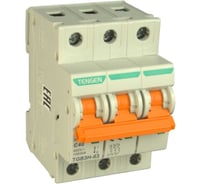 Автоматический выключатель миниатюрный TENGEN TGB3H-63-3PC40 модульный выключатель 3P 40A C 10kA 3х модуль УТ-00027094