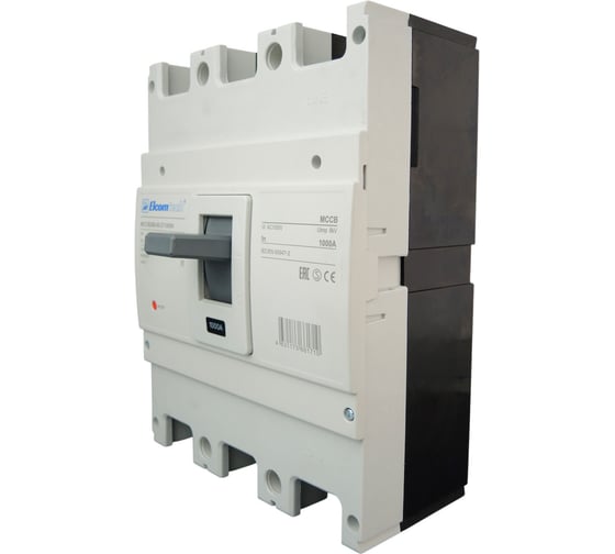Автоматический выключатель в литом корпусе ELCOMTECH MCCB25B-65-3T1000N, 3P 1000A 65kA, с термомагнитным расцепителем УТ-00033925