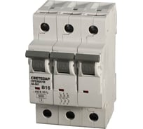 Автоматический выключатель СВЕТОЗАР ПРЕМИУМ 3-полюсный, 6 A, B, откл. сп. 6 кА, 400 В SV-49013-06-B
