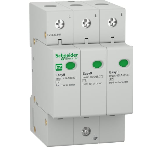 Устройство защиты от импульсных помех Systeme Electric EASY 9 3П 45кА SE EZ9L33345 1