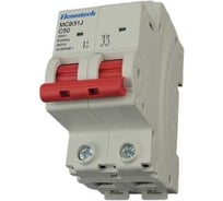 Автоматический выключатель ELCOMTECH MCB31J-4,5-2C50AC модульный выключатель миниатюрный 2P 50A C 4,5kA 2х модуль УТ-00039020