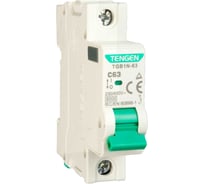 Автоматический выключатель миниатюрный TENGEN TGB1N-63-1PC63 Модульный выключатель 1P 63A C 6kA 1х модуль УТ-00026918