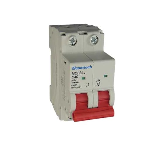 Автоматический выключатель ELCOMTECH MCB31J-4,5-2C40AC модульный выключатель миниатюрный 2P 40A C 4,5kA 2х модуль УТ-00039018