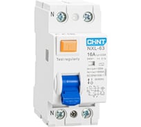 Выключатель дифференциального тока (УЗО) CHINT NXL-63 2P 16А 30мА 6кА тип AC AX (R) 399937