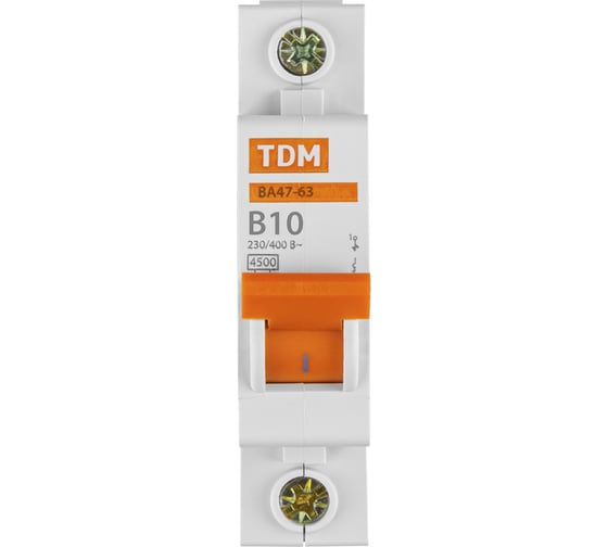 Автоматический выключатель TDM ВА47-63 1Р 10А 4,5кА характеристика B SQ0218-0038