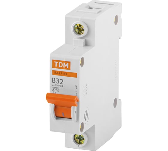 Автоматический выключатель TDM ELECTRIC ВА47-63 1Р 32А 4,5кА характеристика B SQ0218-0042