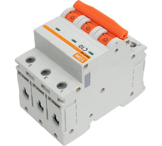 Автоматический выключатель TDM ELECTRIC ВА47-60 3Р 10А 6кА характеристика С SQ0223-0107
