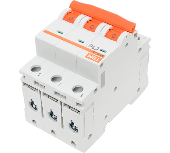 Автоматический выключатель TDM ELECTRIC ВА47-60 3Р 16А 6кА характеристика С SQ0223-0109