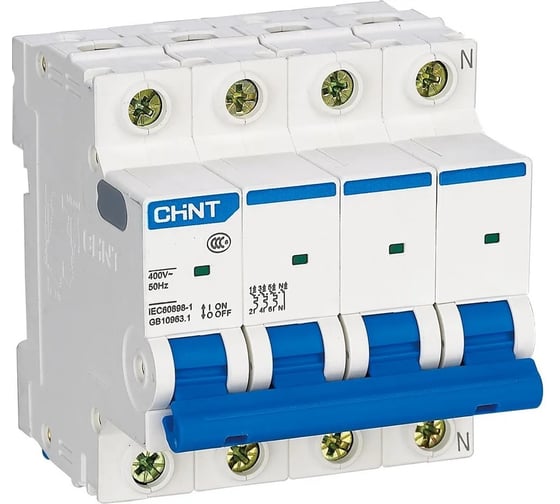 Автоматический выключатель CHINT NXB-63H 4P 3А 10кА х-ка D (R) (уп. 3 шт.) 813919