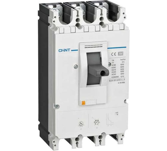 Автоматический выключатель CHINT NM8NDC-630S TM 3P 500А 50кА регулируемым термомагнитным расцепителем (R) 269362