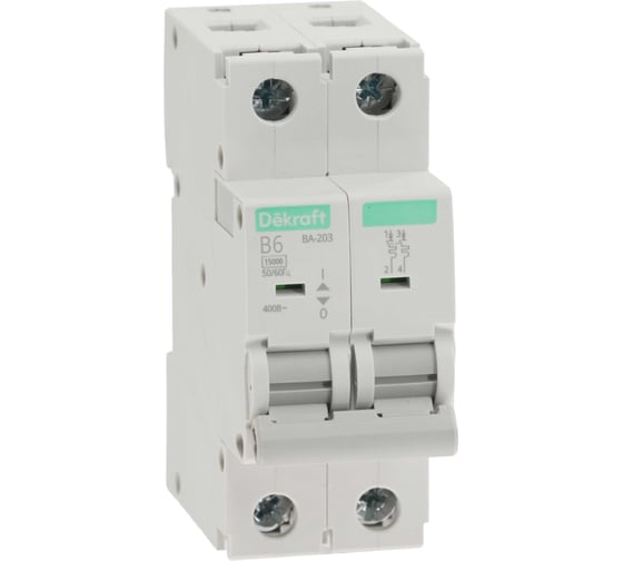 Автоматический выключатель Systeme Electric (АВ) ВА-203, 2 P, 6 A, хар-ка B, 15 кА 13415DEK