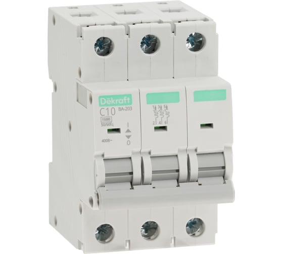 Автоматический выключатель Systeme Electric (АВ) ВА-203, 3 P, 10 A, хар-ка C, 15 кА 13481DEK